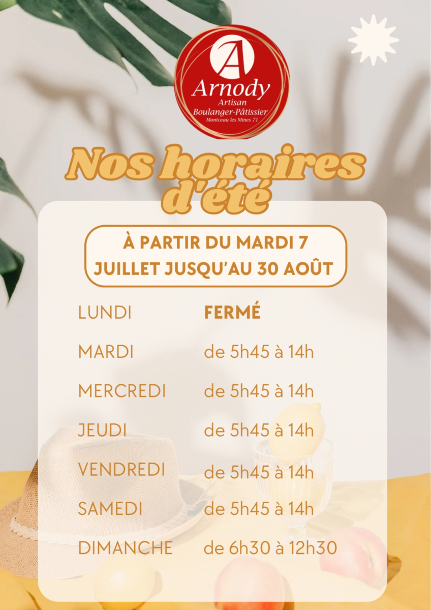 Nos horaires dété