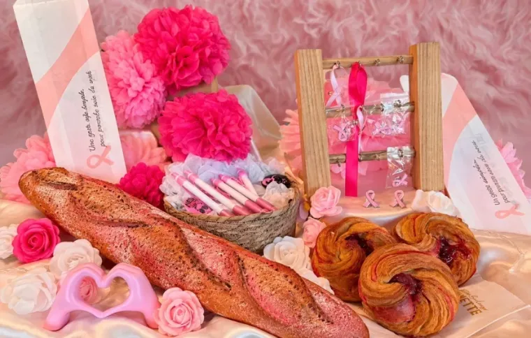 Arnody s'associe à octobre rose avec sa baguette spécial, Montceau-les-Mines, Boulangerie Pâtisserie Arnody