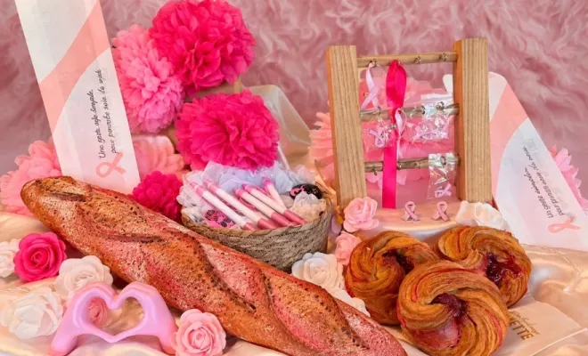 Arnody s'associe à octobre rose avec sa baguette spécial, Montceau-les-Mines, Boulangerie Pâtisserie Arnody